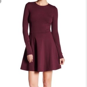 Theory Burgundy Fit&Flare Dress